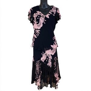 Rare Lola P “net”skirt and top vintage w unique netting ,beads,sequins, M